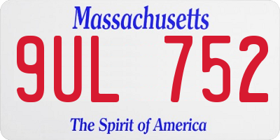 MA license plate 9UL752