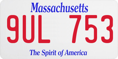 MA license plate 9UL753