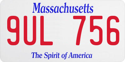 MA license plate 9UL756