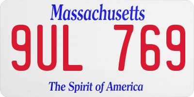 MA license plate 9UL769