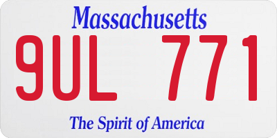 MA license plate 9UL771