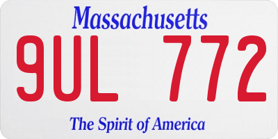 MA license plate 9UL772
