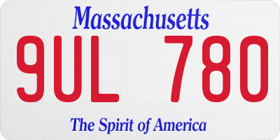 MA license plate 9UL780