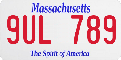 MA license plate 9UL789