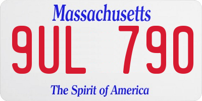 MA license plate 9UL790