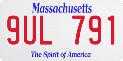 MA license plate 9UL791