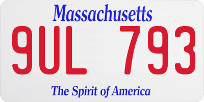 MA license plate 9UL793