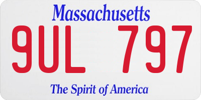 MA license plate 9UL797