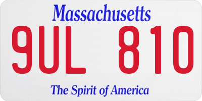 MA license plate 9UL810