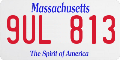 MA license plate 9UL813
