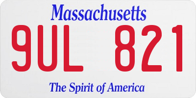 MA license plate 9UL821