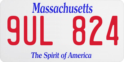 MA license plate 9UL824