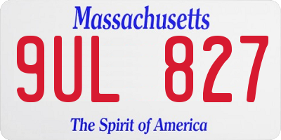 MA license plate 9UL827