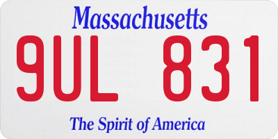 MA license plate 9UL831