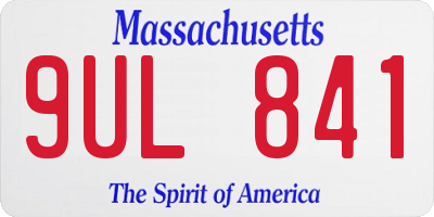 MA license plate 9UL841