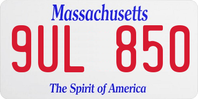 MA license plate 9UL850