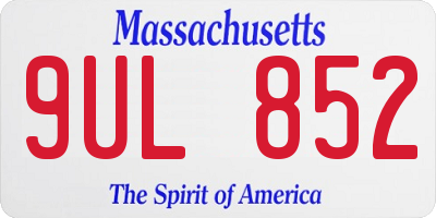 MA license plate 9UL852
