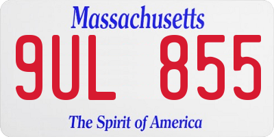 MA license plate 9UL855