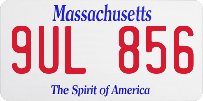 MA license plate 9UL856