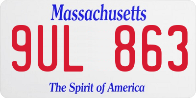 MA license plate 9UL863