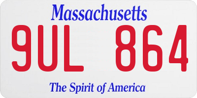 MA license plate 9UL864