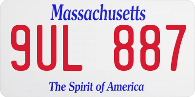 MA license plate 9UL887