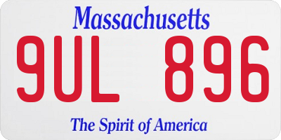 MA license plate 9UL896