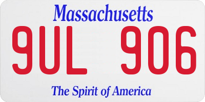 MA license plate 9UL906