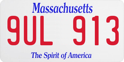 MA license plate 9UL913