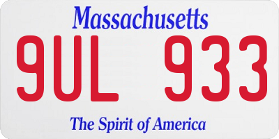 MA license plate 9UL933