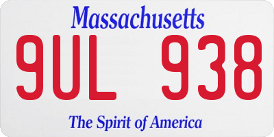 MA license plate 9UL938