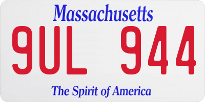MA license plate 9UL944