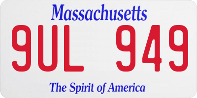 MA license plate 9UL949