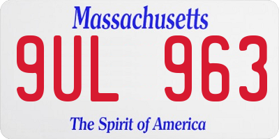 MA license plate 9UL963