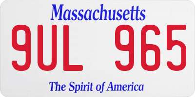 MA license plate 9UL965