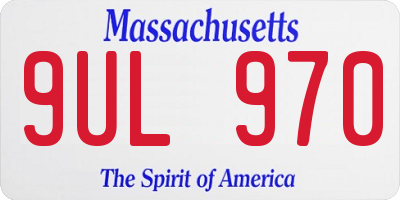 MA license plate 9UL970
