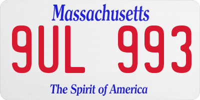 MA license plate 9UL993