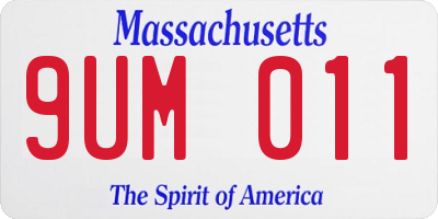 MA license plate 9UM011