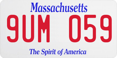 MA license plate 9UM059