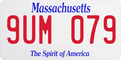 MA license plate 9UM079