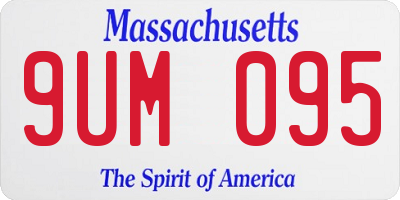 MA license plate 9UM095
