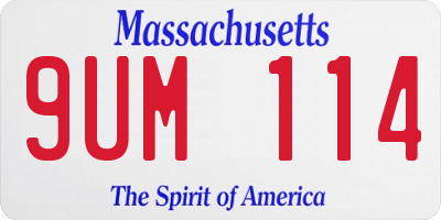 MA license plate 9UM114