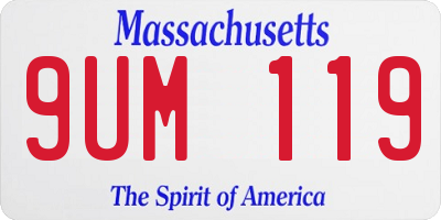 MA license plate 9UM119