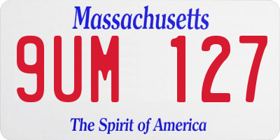 MA license plate 9UM127