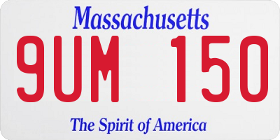 MA license plate 9UM150