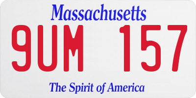 MA license plate 9UM157