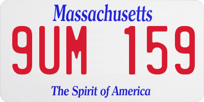 MA license plate 9UM159