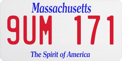 MA license plate 9UM171