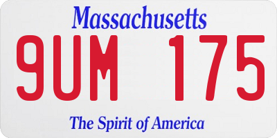 MA license plate 9UM175