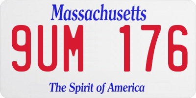 MA license plate 9UM176